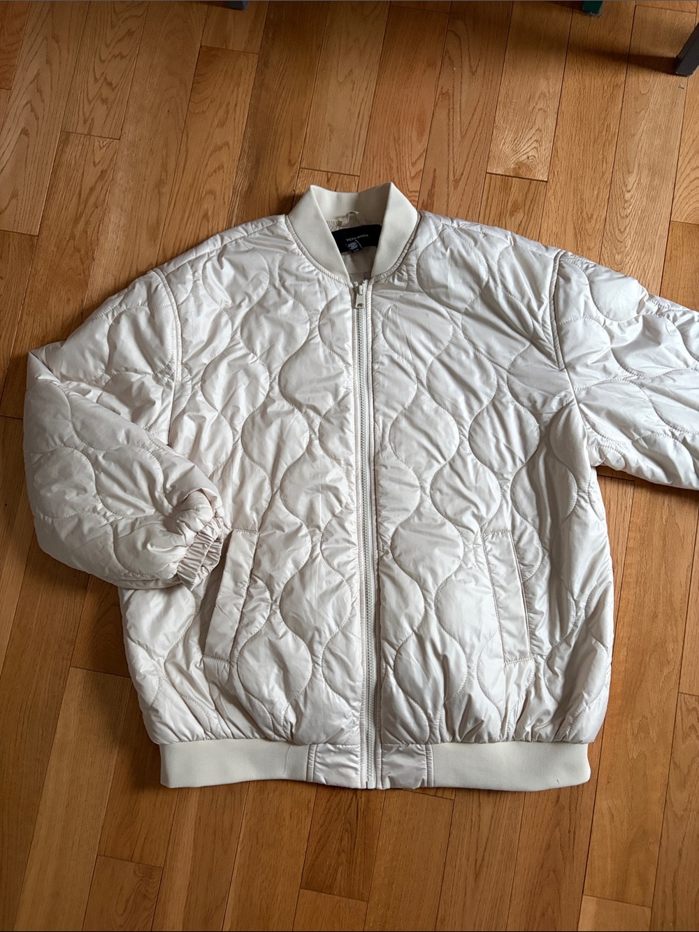 Vero Moda Quilted oversized beige Bomber Jacket